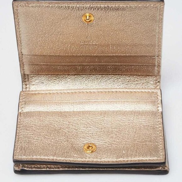 Gucci Gold Lizard Marmont GG Card Case Wallet - Picture 5 of 10